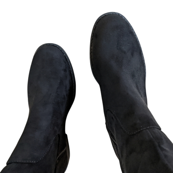 Sun and Stone Women's Over the Knee Allicce Black Microsuede Boots Size 5 - Picture 9 of 13